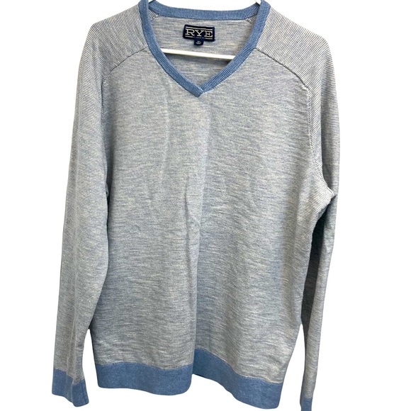 Rye by Hawker Rye V neck Sweater XL Blue and Gray - Picture 1 of 6
